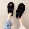 Slippers 2023 Fall/winter Warm Fuzzy Lovely Candy Color Open-toed Wear Fashion Cotton