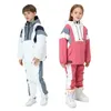 Kledingsets Ski-jas en broek voor meisjes Winter Warm Skipak Winddicht Outdoor Kinderen Set Kinderen Sneeuw Voor Jongens Meisjes 230829