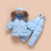 Manteau en duvet pour bébé, ensemble de veste pour enfants, garçons et filles de 1 à 2 à 3 ans, hiver coréen, deux pièces