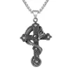 Collier croix de Dragon squelette européen et américain pour hommes, pendentif rétro dominant, personnalité de rue, bijoux