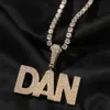 A-Z Aangepaste kunstletters Naam Hanger Ketting 18k Echt Vergulde Bling Kubieke Zirkoon Letter Sieraden Met 3mm 24inch Touwketting Leuk Cadeau voor Mannen Vrouwen