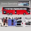 Diecast Model 1 50 SETRA Luxury Bus Toy Car Miniature Pull Back Sound Light Educational Collection Gift For Boy Children 230829