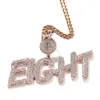 Hänghalsband Bling King Custom Bubble Letters With Dollar Sign Money Bag Clasp Name Pendant Necklace Iced Out CZ Charm Hiphop Jewelry 230830