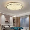 Światła sufitowe 22 cm Nowoczesne okrągłe kryształowe światło Ściągaczalne płukane montowanie żyrandola