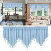 Curtain 3PC Solid Color Finished Drapery 51x24 Bedroom Home Decor Triangle Screen Kitchen Short