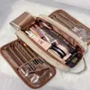 Высококачественное PU Three Open Cosmetic Bag Maws Women Portable Новая водонепроницаем