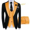 Herrenanzüge Blazer Ankunft Terno Masculino Slim Fit Ball und Bräutigam für Männer Boutique Mode Hochzeit Jacke Weste Hosen 230829