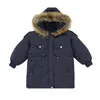 Down Jas Mode Meisjes Jas Winter Kinderen Warme Parka Grote Bont Hoodies Kinderkleding Kerst Jaar Bovenkleding 4-14Yrs