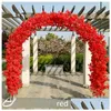 Flores decorativas Guirnaldas Flor artificial Flor de cerezo con metal Boda Hierro Arco Soporte FL Addarch Estante DIY Ventana Fiesta D OTXW2