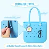 Sko delar tillbehör för bogg väska gummi strand charms infoga tote handväskor anpassa din med alfabet bokstäver droppleverans ottig