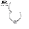 Piercing Titanium Earrings G23 Hinge Segment Labret Clicker Cartilage Sexy Tragus Nose Ring Zircon Helix Ball Women Body Jewelry