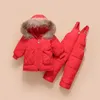 Manteau en duvet pour bébé, ensemble de veste pour enfants, garçons et filles de 1 à 2 à 3 ans, hiver coréen, deux pièces