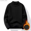 New Casual Men Sweater Stylish Half High Collar Spring Sweater Stretchy Fall Sweater Thick Plus Size Fall Sweater Men Clothing Q230830