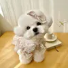 Dog Apparel Spring And Autumn Clothes Cute Skirt Elegant Floral Puppy Bow Pet Cat Durable Costume