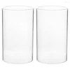 Candle Holders 2 Pcs House Decorations For Home Windproof Clear Tube Shades Holder Pillar Candles