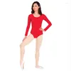 Stage Wear Adulte À Manches Longues Spandex Danse Justaucorps Pour Femmes Scoop Cou Noir Ballet Gymnastique Body Pratique Vêtements De Base Dancewear