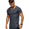 T-shirts pour hommes 2023 été chemise en coton hommes mode trou à manches courtes T-shirt solide printemps O cou hauts T-shirt décontracté