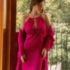 Mulheres sleepwear duas peças roupão de banho conjunto de sono sexy oco para fora quimono camisola feminina verão robe vestido terno cetim casa vestido