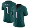 Mens football jersey #1 Jalen Hurts#6 DeVonta Smith#85 George Kittle #11 A.J. Brown White Black Green EaglesVapor F.U.S.E. Limited