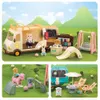 Accessoires voor poppenhuis Miniatuurmeubilair 1 12 Bosfamilie Konijntje Schoolbus Rendierpoppen Simulatie Spelen voor meisje Cadeau 230830