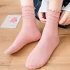 Women Socks 20pcs 10Pairs Lot Ruffle For White Black Frilly Lolita Style Cotton Harajuku Princess Crew Mid Tube Calcetines