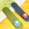 Mini PU Pure With Flower Small Capacity Pencil Bag School Office Supplies Stationery Pouch Storage Bags Box