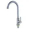 Kitchen Faucets Stainless Steel Faucet 304 360°rotation Elbow Single Cold Water Lever Hole