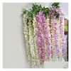 Декоративные цветы венки элегантные искусственные шелковые цветочные цветы глицерия виноградные роттан