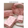 Shoulder Bag Designer Jodie Tote Bag Genuine Leather Mini Small Square Crossbody Bags Ribbon Pink Handbag Women s 230830