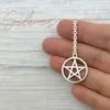 Charms 5pcs/Lot Stainless Steel Mirror Polish Five Pointed Star Small Pendant With Circle DIY Necklace Jewelry Accessories