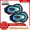 FreedConn T Max Pro Motorcykel Intercom Bluetooth Helmet Headset 6 Riders Bt 5.0 1200m FM Motor Interphone Communicator Earphone Q230830