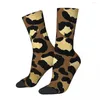 Herrensocken Happy Funny SAFARI LEOPARD ZEBRA TIGER Retro Harajuku Tierhaut Hip Hop Neuheit Crew Crazy Sock Geschenk Musterdruck