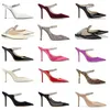 Designer de luxe Bing Vin Rouge Noir Velours Femmes Robe Chaussures Cristal Sangle Stiletto Plat Sexy Bout Pointu Classique Élégant Lady Party Mariage Mariée EU35-43