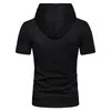 Men's T Shirts Fashion Hooded Shirt Zipper Short Sleeved Men Long Sleeve Big And Tall For