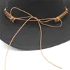 Cappelli a tesa larga Cappello da cowboy western vuoto in lana da uomo di 3 dimensioni con cintura alla moda Gentleman Lady Jazz Cowgirl Toca Sombrero Cap 230830