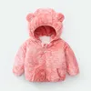 Manteau en duvet à capuche pour enfants, vêtement d'hiver pour bébés filles, en molleton de corail doux, 6M-4T, 2023