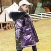 Down Coat -30C 5-14 år barn tonåriga ytterkläder parka ryska vinterflickor glänsande jacka vattentätt utan tvätt