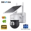 IP-camera's SHIWOJIA Outdoor wifi 4G Sim-kaartcamera Mini Zonnepaneel Beveiligingsbewaking 7500mAh IP66 Draadloos 2-weg gesprek detecteren 230830