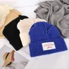 Beanie Skull Caps Fashion Hooded Cap Knit Hat Double Layer Warm Cat Ear Woolen Cute Hip Hop Autumn Winter Beanies Hats 230829