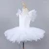 Bühnenkleidung Mädchen Frauen Ballett Kleid Ärmel Tutu Flauschige Kleider Gaze Rock Ballerina Kostüm Leistung Prinzessin Dancewear