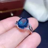 Cluster Rings Colife Jewelry Classic Topaz Ring for Party 9mm 11mm Natural London Blue Silver 925