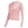 Yoga Lu Lu Lemon Camicia a maniche lunghe da donna 2.0 Fitness Donna Crop Top Camicie senza cuciture Allenamento Sport Tee Donna Palestra Abbigliamento sportivo Running Gry