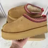 UGGit bottes botte d'hiver Tasmanes botte Tazz bout rond botte courte coupe en peau de mouton classique Super Mini botte à semelle épaisse hiver femmes chaussures plates daim supérieur laine automne