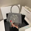 Sac à bandoulière de luxe pour femmes, sac de dîner de célébrité sur Internet, boîte de nuit, chaîne tendance, plein de diamants, 2023