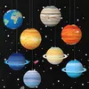 Other Event Party Supplies 8Pcs Solar System Eight Planets Paper Ball Lampion 30cm Hanging Galaxy Paper Lanterns For Kids Birthday Party Decoration 230829