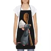 Kitchen Apron Unisex Ratatouille Chef Remy with Spoon Apron Adult Women Men Chef Tablier Cuisine for Kitchen Cooking Animated Film Painting