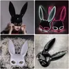 Party Masks Carnival El Wire Bunny Masque Masquerade LED Night Club Rabbit Masques Carnival Birthday Wedding Face Mask T9I002437