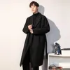 Mens Wool Blends Winter Luxury Cardigans Trench Male Black Overcoat Coat Long Padding Clothes Jac Windbreaker för män 230829