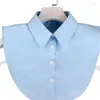 Bow Ties Business Wear Blus Collar Korean Style Cotton Women's Shirt Fake