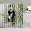 Tende da doccia Simpatico animale Panda Tenda da doccia Bambù verde Farfalla Fiore Cascata Forniture per il bagno Tende sospese con R230830